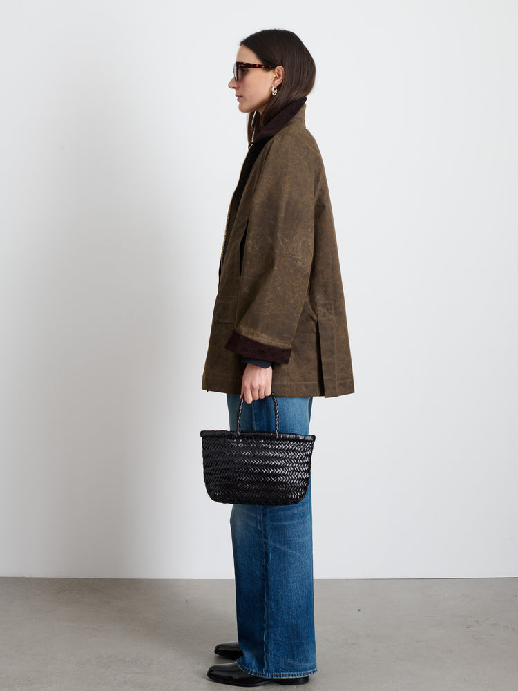 Alex Mill Chiltern Street Jacket In Waxed Cotton Brown