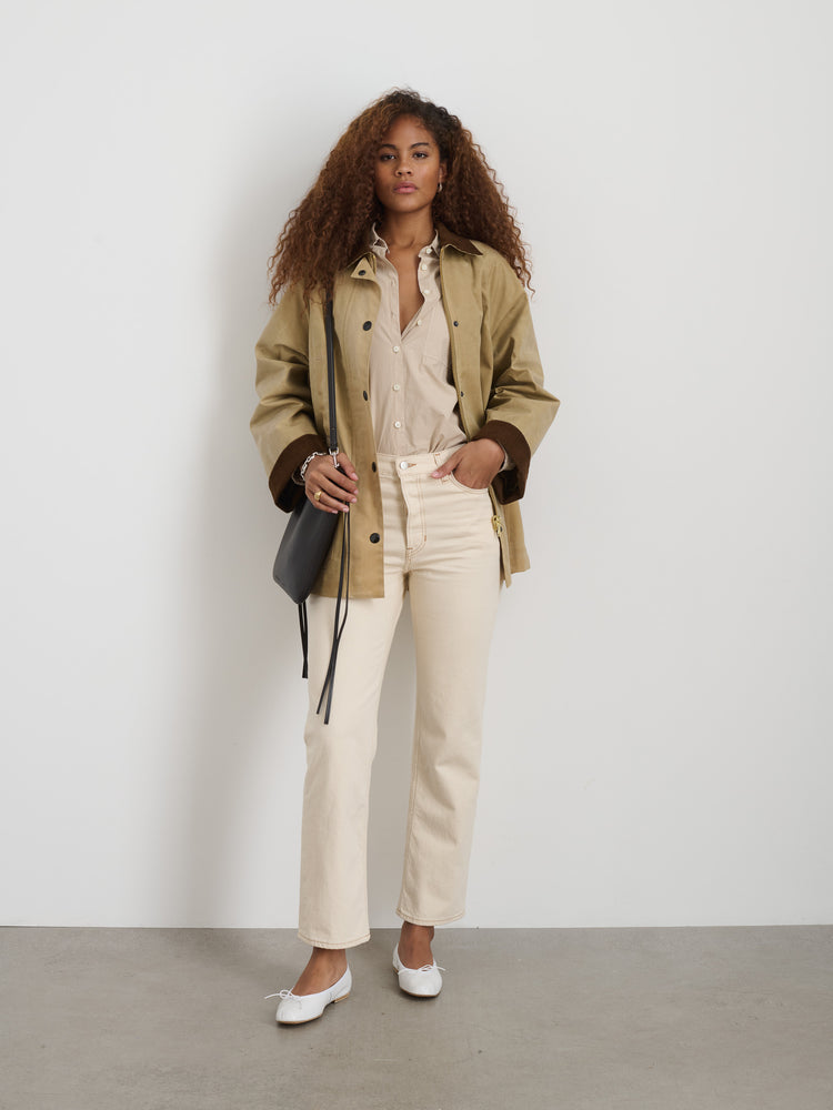 Alex Mill Chiltern Street Jacket In Waxed Cotton Khaki