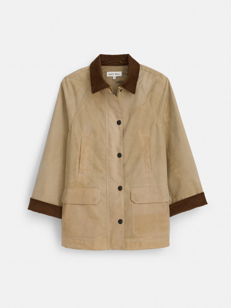 alex mill Chiltern Street Jacket In Waxed Cotton Khaki