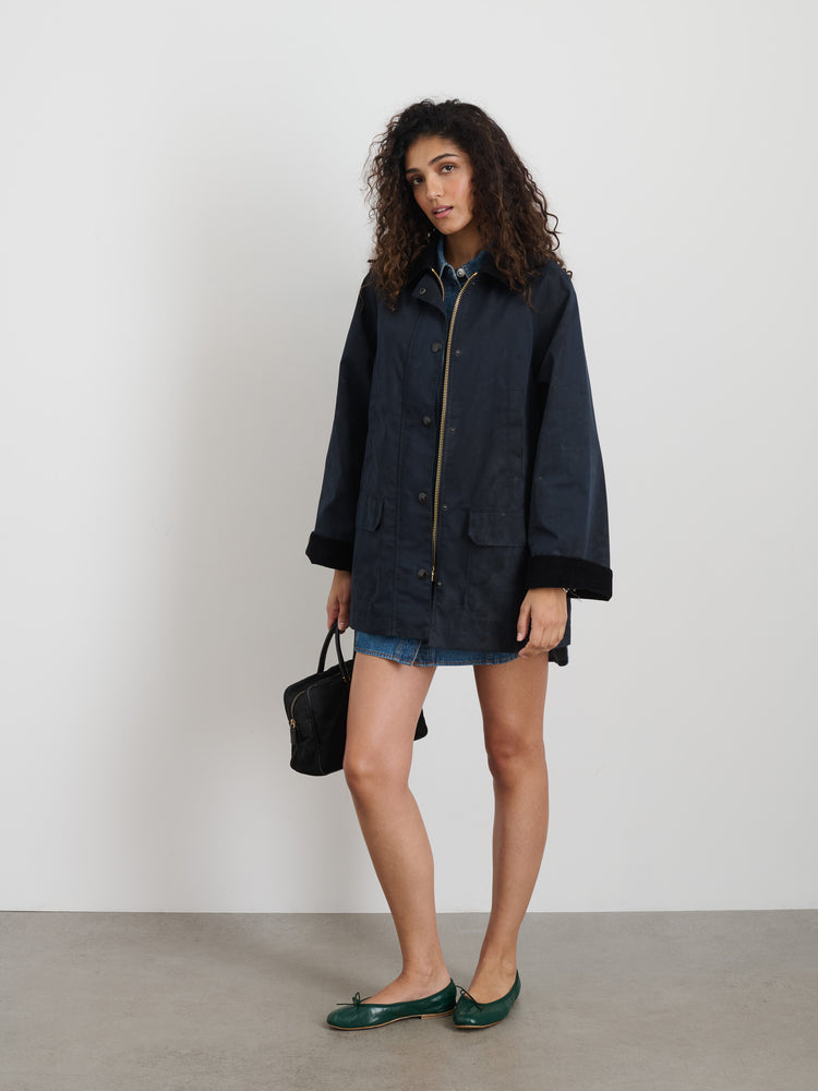 Alex Mill Chiltern Street Jacket In Waxed Cotton Navy