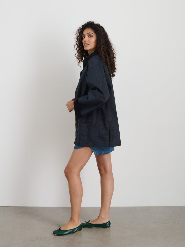 Alex Mill Chiltern Street Jacket In Waxed Cotton Navy