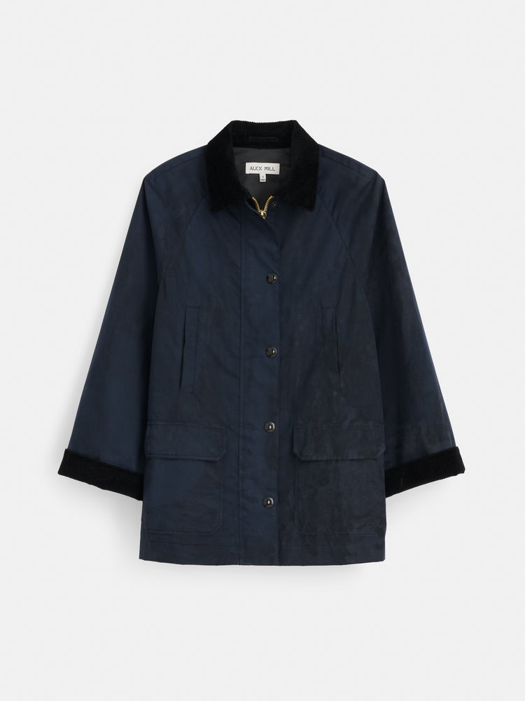 alex mill Chiltern Street Jacket In Waxed Cotton Navy