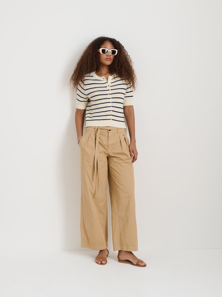 Alex Mill Elle Striped Sweater In Cotton Linen Off White/Navy Night