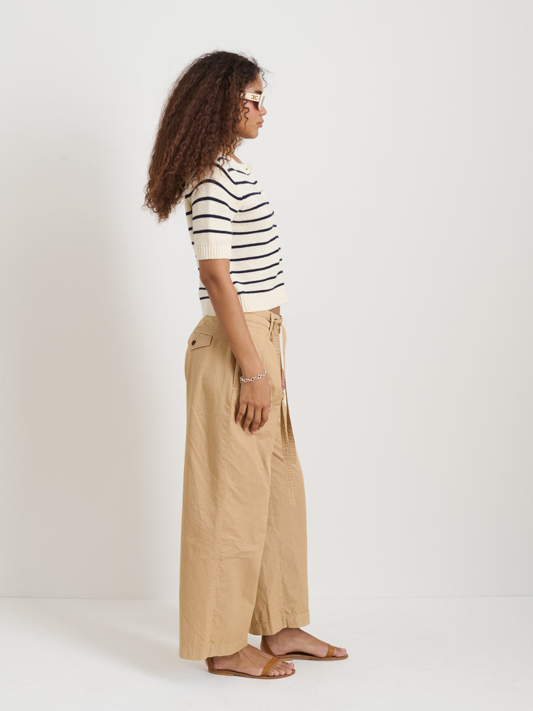 Alex Mill Elle Striped Sweater In Cotton Linen Off White/Navy Night