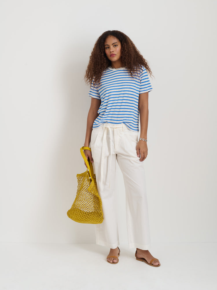 Alex Mill Garcon Striped Tee In Linen Cotton Blue/Off White