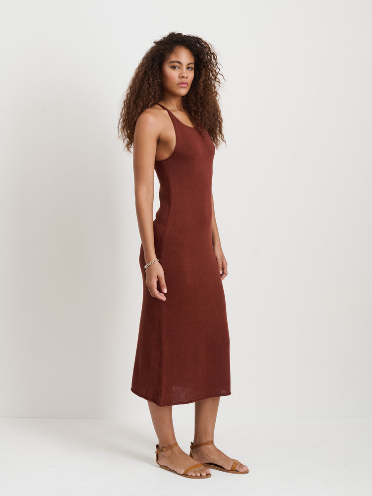 Alex Mill Josie Tank Dress In Linen Cotton Sierra Brown