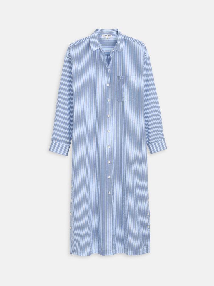 alex mill Kerry Shirtdress In Seersucker Blue/White