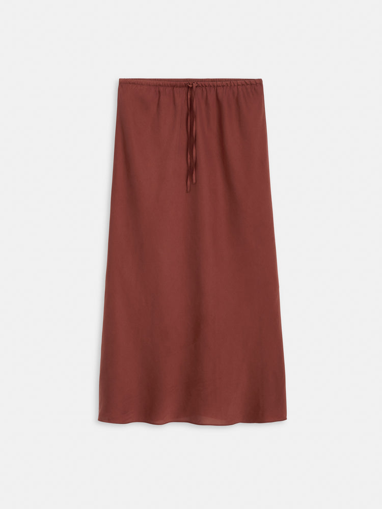 alex mill Lilly Slip Skirt In Washed Silk Cherry Wood