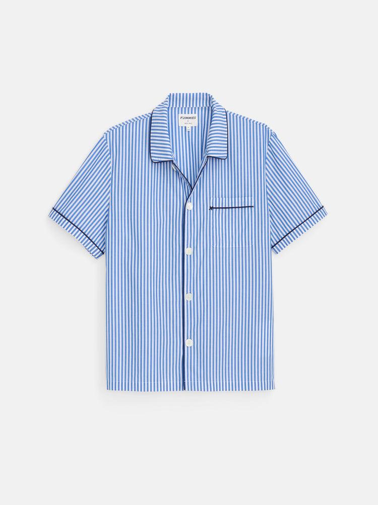 alex mill P'Jimmies Short Sleeve Sleep Shirt In Stripe Blue/Ivory