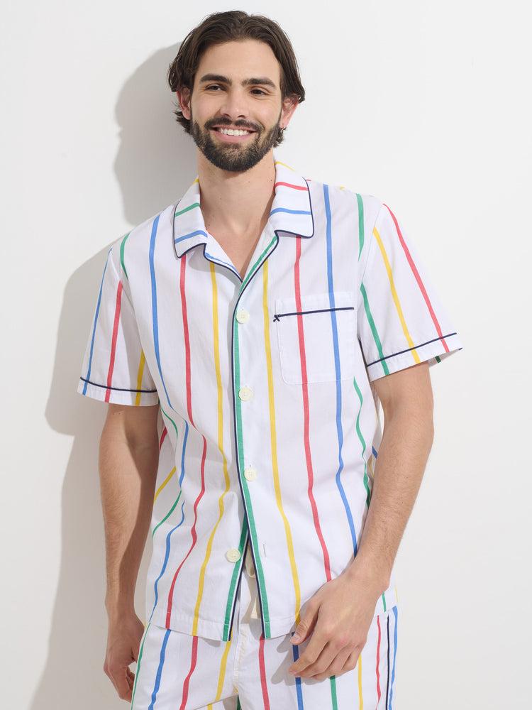 Alex Mill P'Jimmies Short Sleeve Sleep Shirt In Stripe MULTI