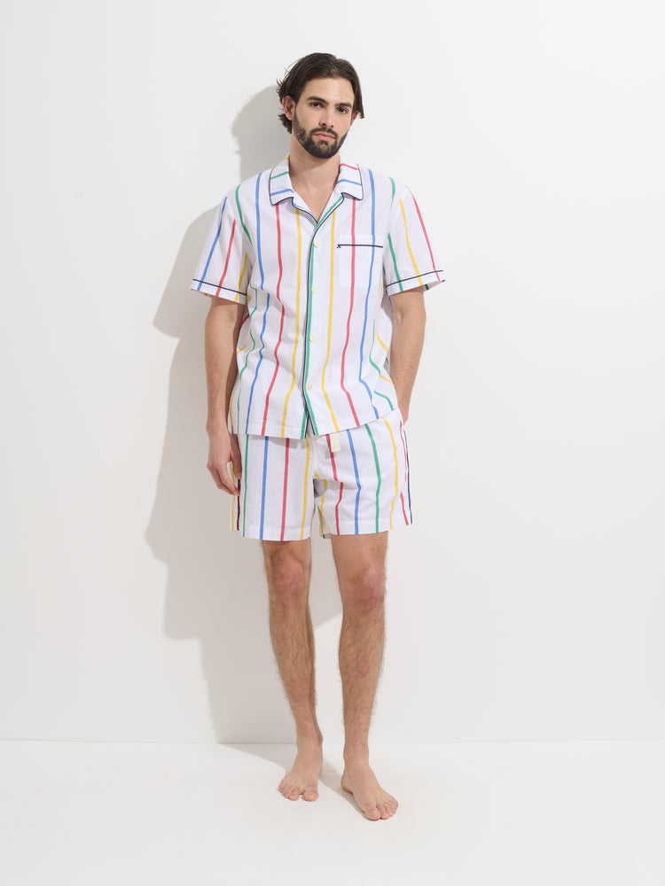 Alex Mill P'Jimmies Short Sleeve Sleep Shirt In Stripe MULTI