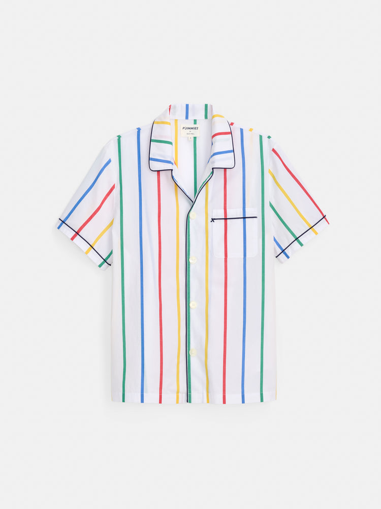 alex mill P'Jimmies Short Sleeve Sleep Shirt In Stripe MULTI