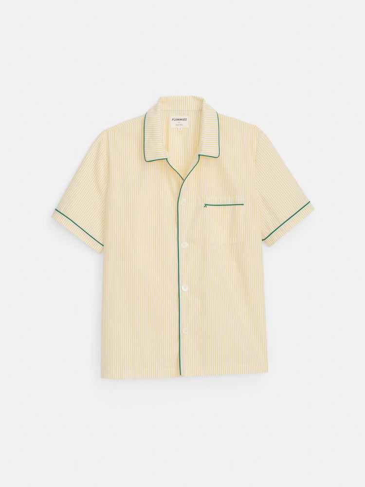 alex mill P'Jimmies Short Sleeve Sleep Shirt In Stripe Yellow/White