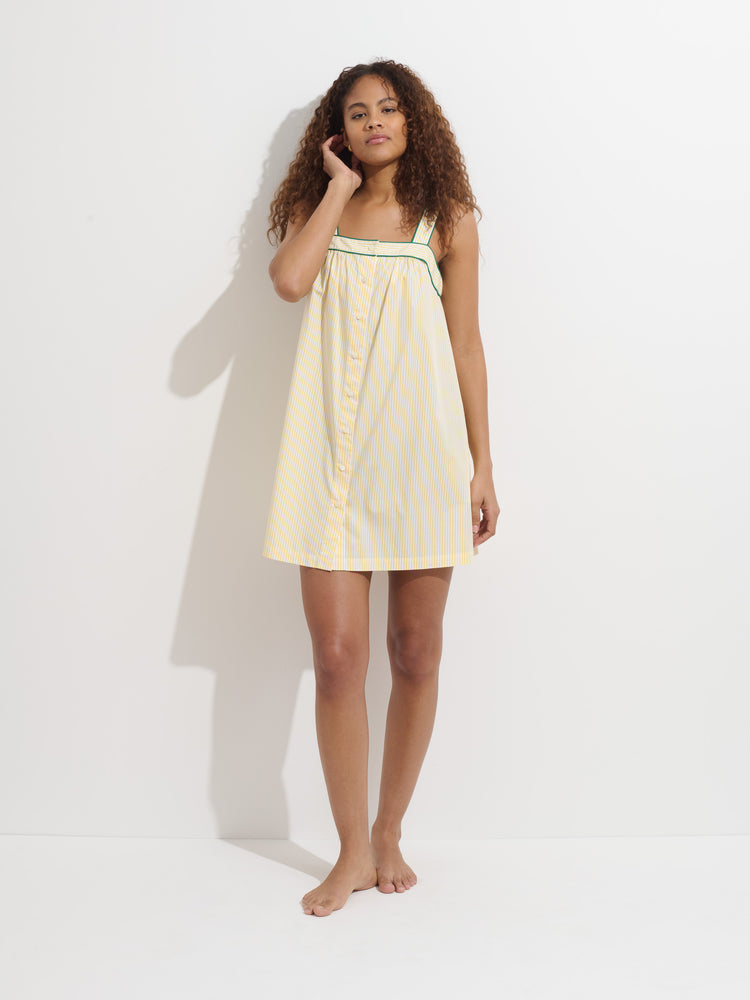 Alex Mill P'Jimmies Sleep Cami Dress In Stripe Yellow/Ivory