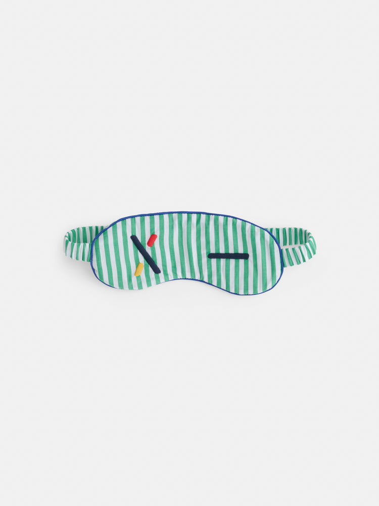 alex mill P'Jimmies Sleep Mask in Stripe Green Stripe