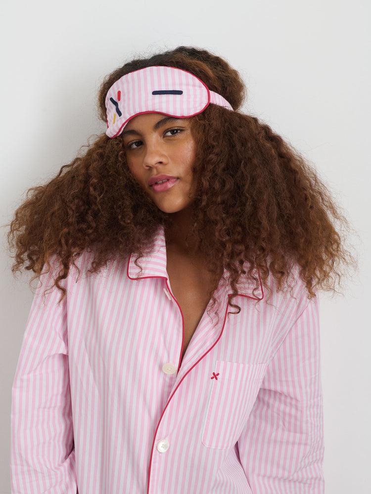 Alex Mill P'Jimmies Sleep Mask In Stripe Pink Stripe