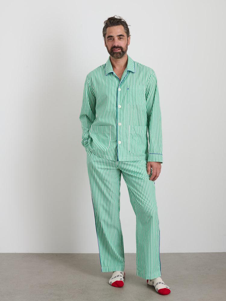 Alex Mill P'Jimmies Sleep Pant In Stripe Green Stripe