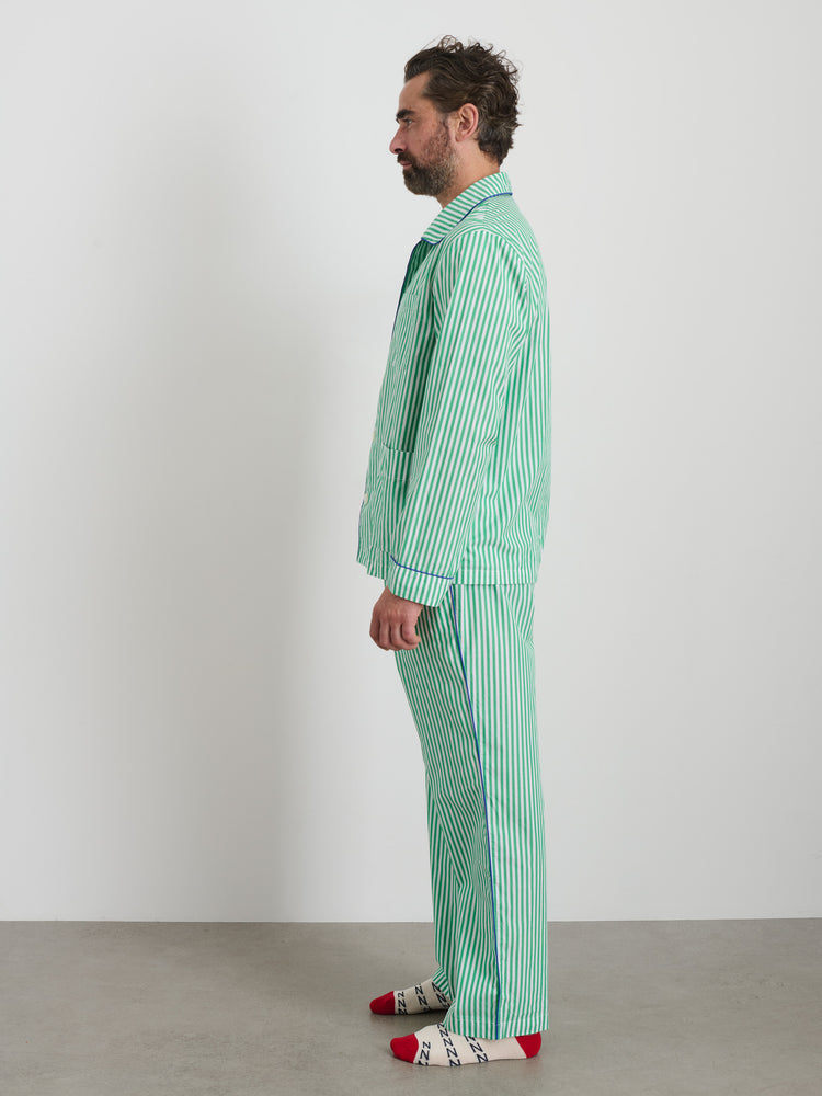 Alex Mill P'Jimmies Sleep Pant In Stripe Green Stripe
