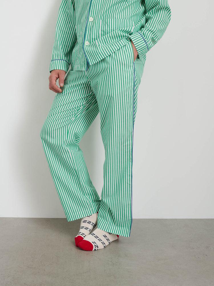 Alex Mill P'Jimmies Sleep Pant In Stripe Green Stripe