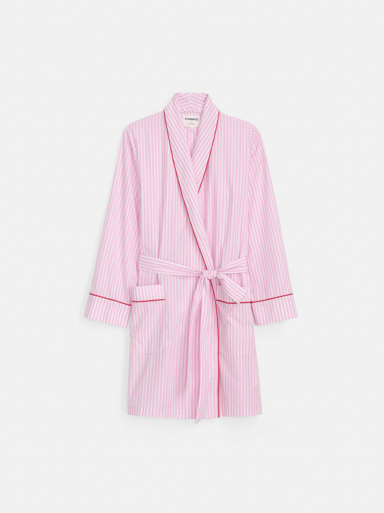 alex mill P'Jimmies Sleep Robe In Stripe Pink/Ivory