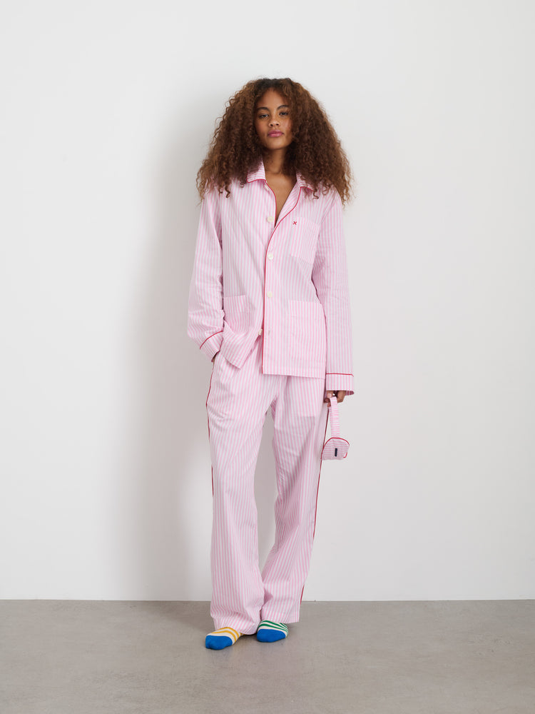 Alex Mill P'Jimmies Sleep Shirt In Stripe Pink Stripe