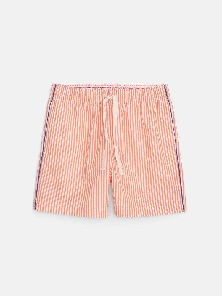 alex mill P'Jimmies Sleep Short In Stripe Orange/Ivory