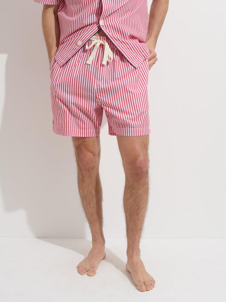 Alex Mill P'Jimmies Sleep Short In Stripe Red/Ivory