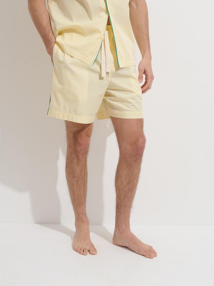 Alex Mill P'Jimmies Sleep Short In Stripe Yellow/White