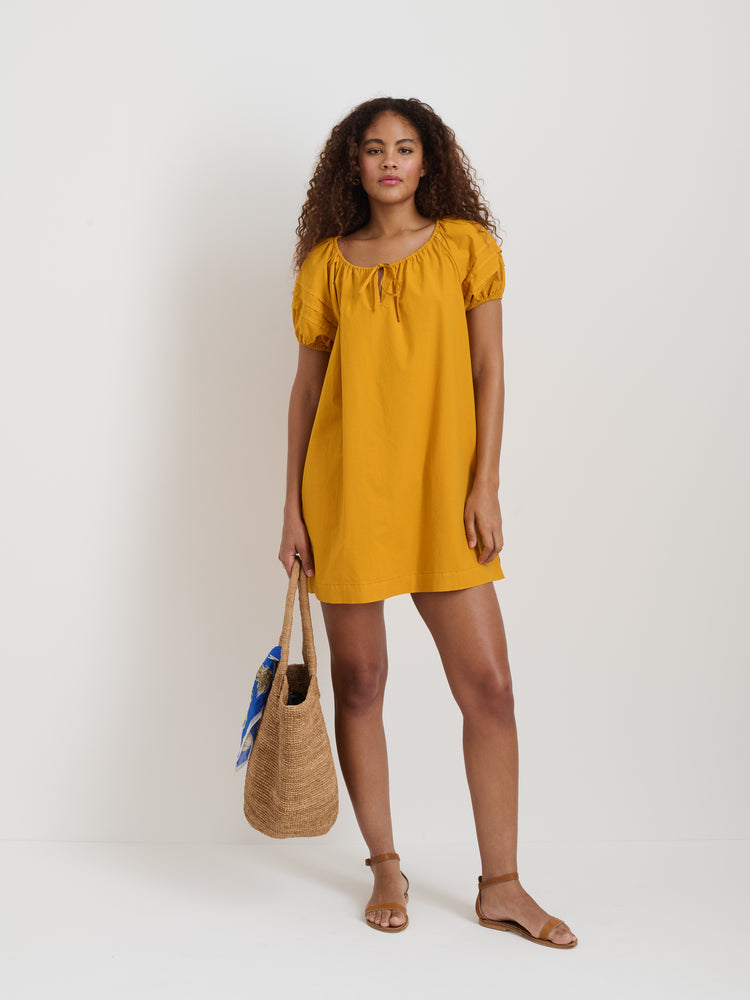 Alex Mill Rose Dress In Cotton Poplin Golden Yellow