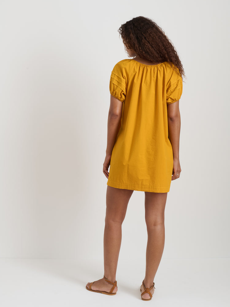 Alex Mill Rose Dress In Cotton Poplin Golden Yellow