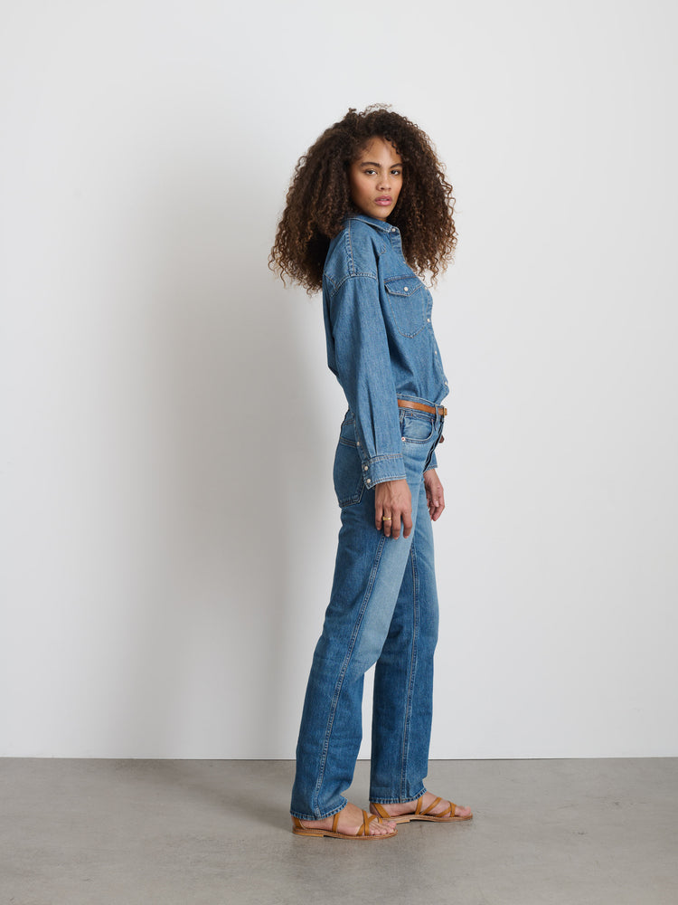 Alex Mill Santa Fe Shirt In Denim Santa Fe Medium Wash