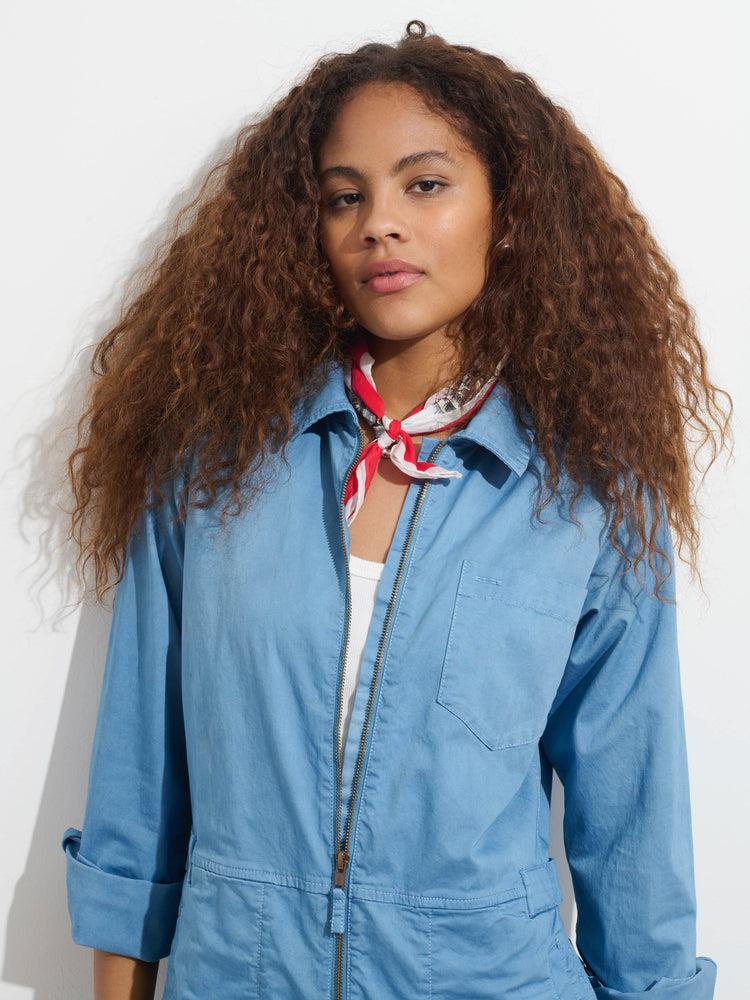 Alex Mill Standard Zip Jumpsuit In Botanical Dye Light Indigo