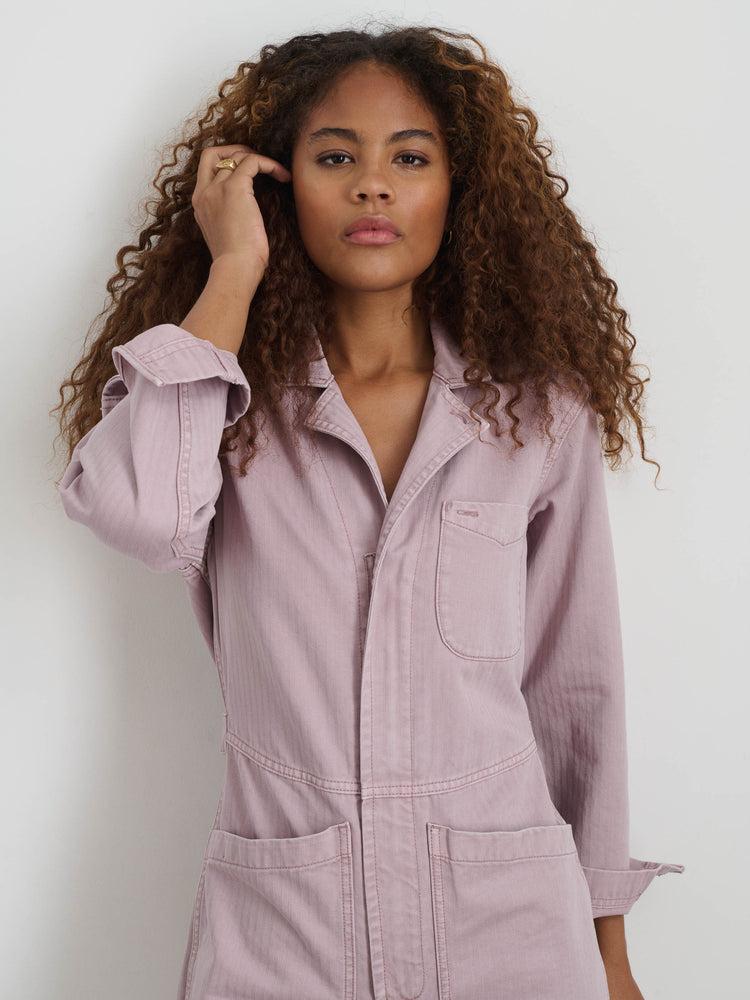 Alex Mill Standard Zip Jumpsuit In Herringbone Thistle