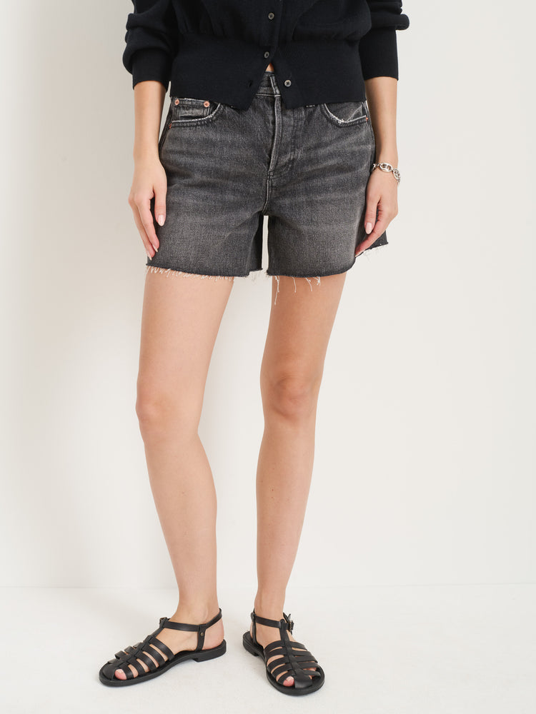 Alex Mill Stella Short In Black Denim Silverlake Wash