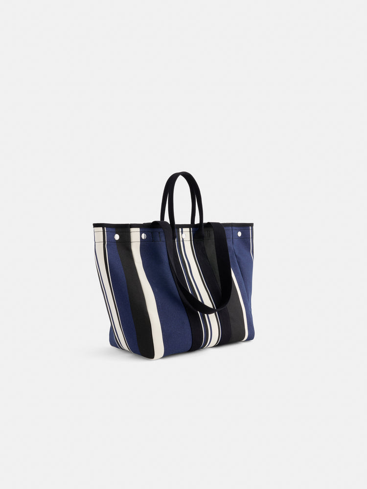 Alex Mill The Perfect Weekday Tote In Navy Cabana Stripe Navy/Black