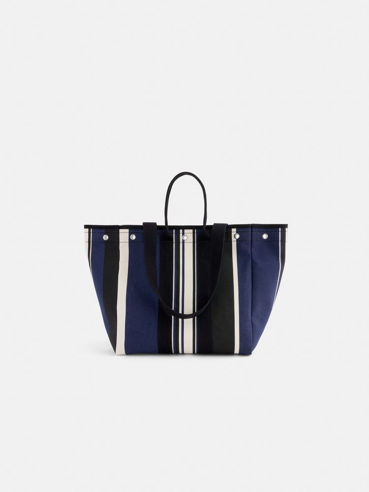 alex mill The Perfect Weekday Tote in Navy Cabana Stripe Navy/Black