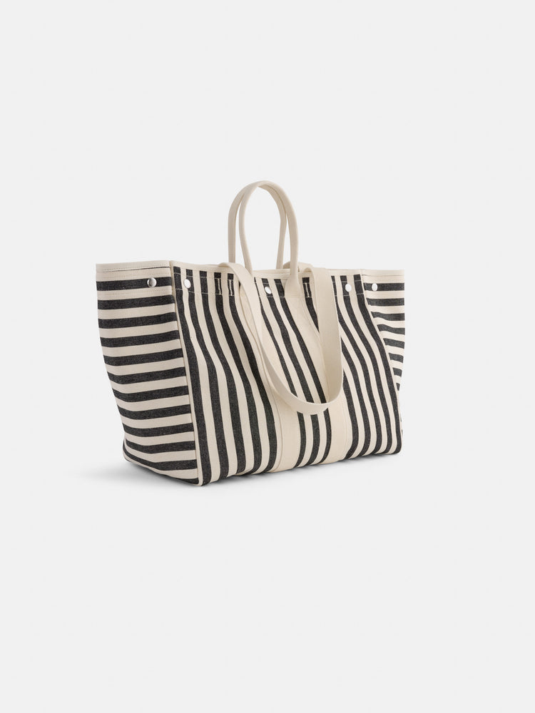Alex Mill The Perfect Weekend Tote In Black Stripe Black/Natural