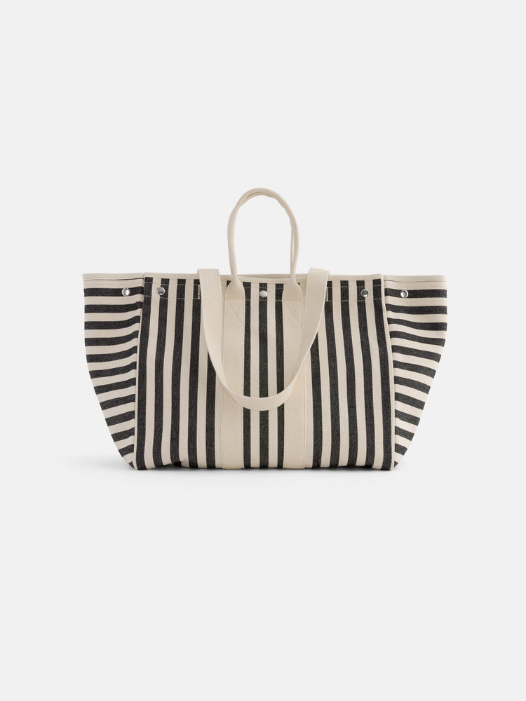 alex mill The Perfect Weekend Tote in Black Stripe Black/Natural