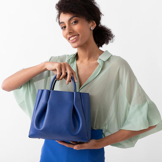 Alexandre Birman Amalfi Midi Leather Tote Bag - Blue