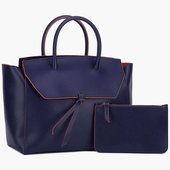 Alexandre Birman Loren Large Leather Tote Bag - Navy