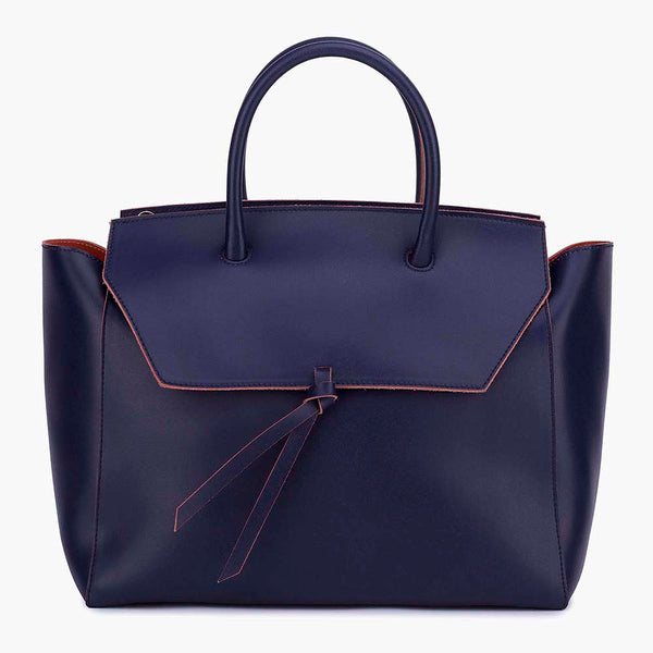 alexandre birman Loren Large Leather Tote Bag - Navy