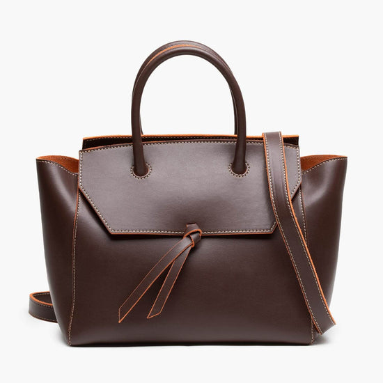 Alexandre Birman Loren Midi Leather Tote Bag - Cocoa