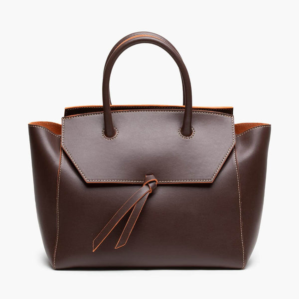 alexandre birman Loren Midi Leather Tote Bag - Cocoa
