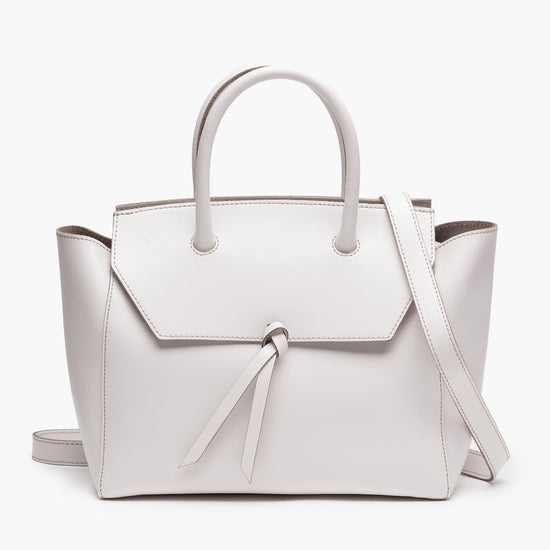 Alexandre Birman Loren Midi Leather Tote Bag - Cream