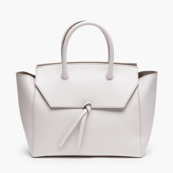 alexandre birman Loren Midi Leather Tote Bag - Cream