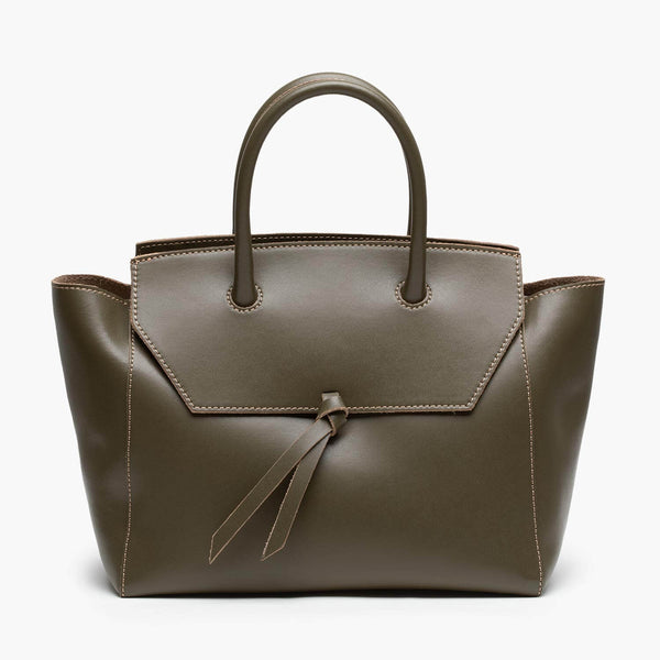 alexandre birman Loren Midi Leather Tote Bag - Olive alexandre birman Loren Midi Leather Tote Bag - Olive