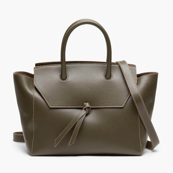 Alexandre Birman Loren Midi Leather Tote Bag - Olive