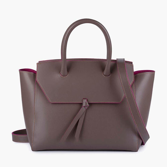 Alexandre Birman Loren Midi Leather Tote Bag - Taupe