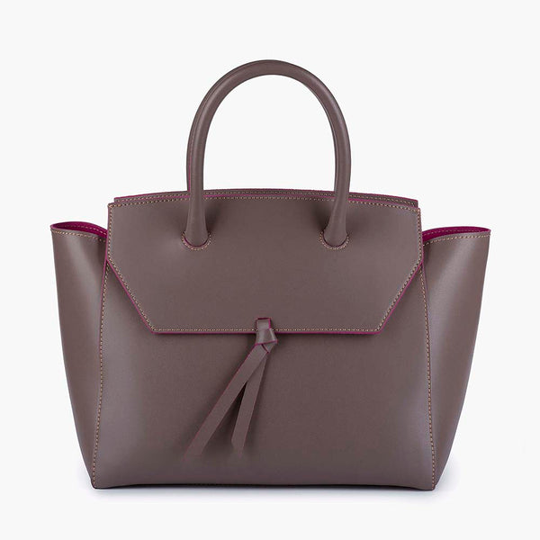 alexandre birman Loren Midi Leather Tote Bag - Taupe