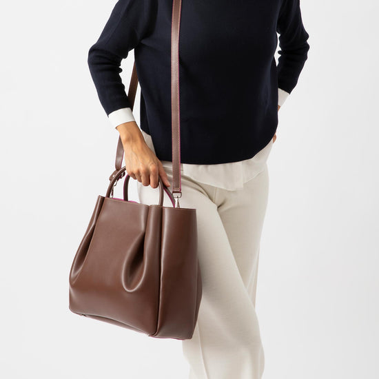 Alexandre Birman Amalfi Large Leather Tote Bag - Chocolate